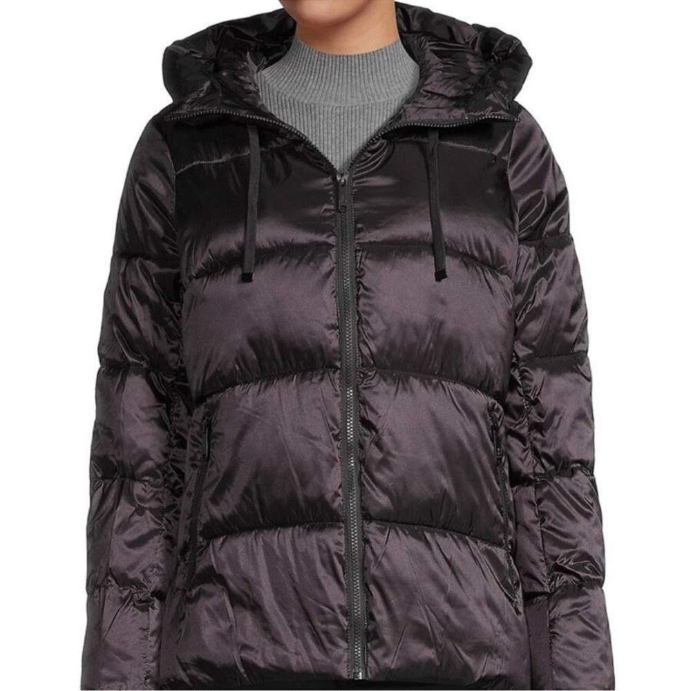Sam Edelman mock neck Black hooded Puffer Jacket size M